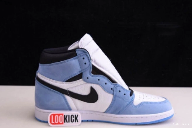 Kick Theory BLUE RETRO HIGH 1 555088-134 JORDAN AIR BLACK UNIVERSITY WHITE 0712